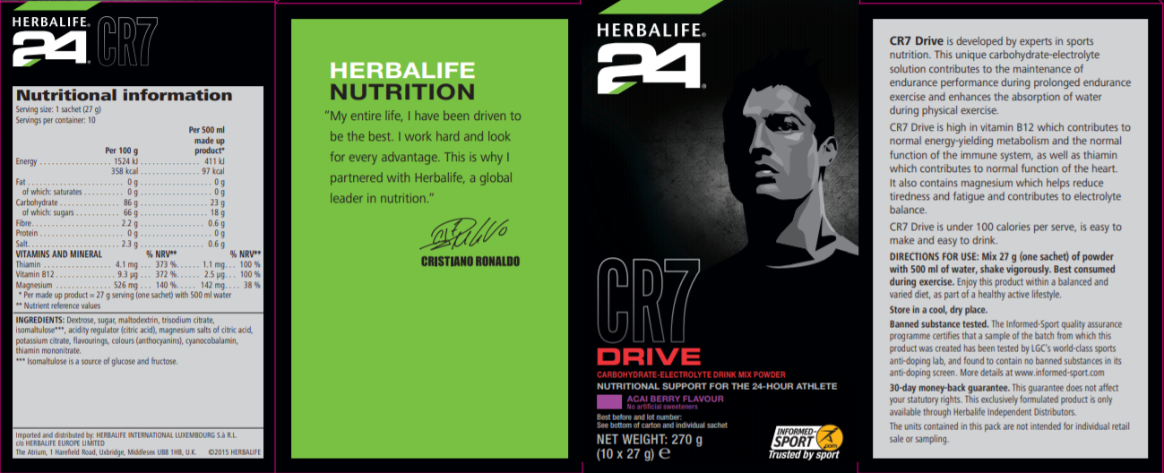 Nutritional Information Herbalife CR7
