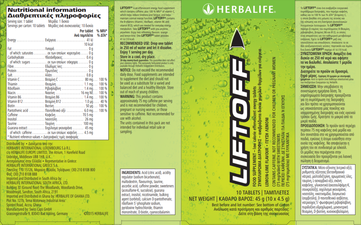 Nutritional Information Herbalife Liftoff