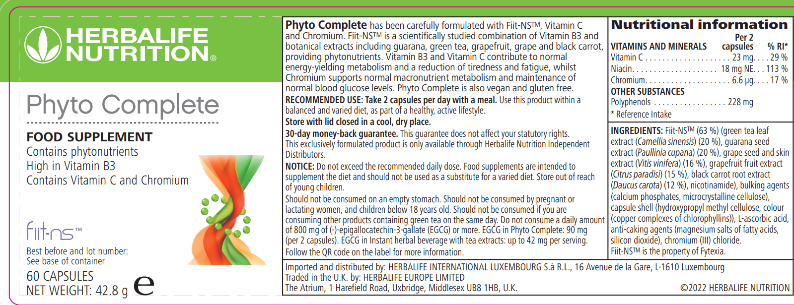 Phyto Complete Label Information