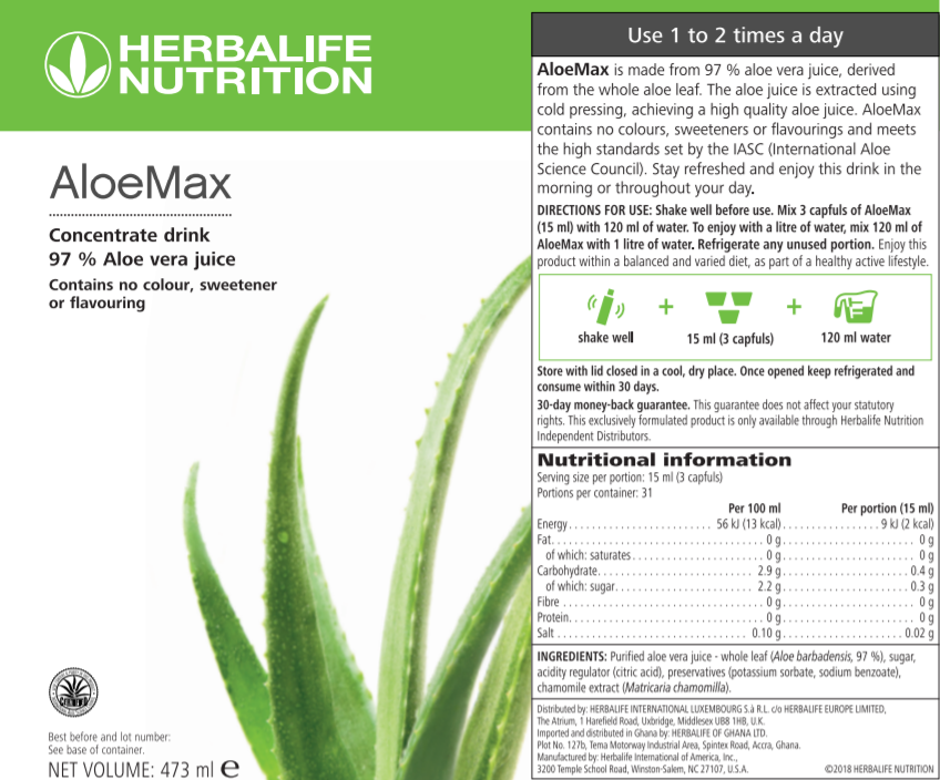 Nutritional Information Herbalife Aloe Max
