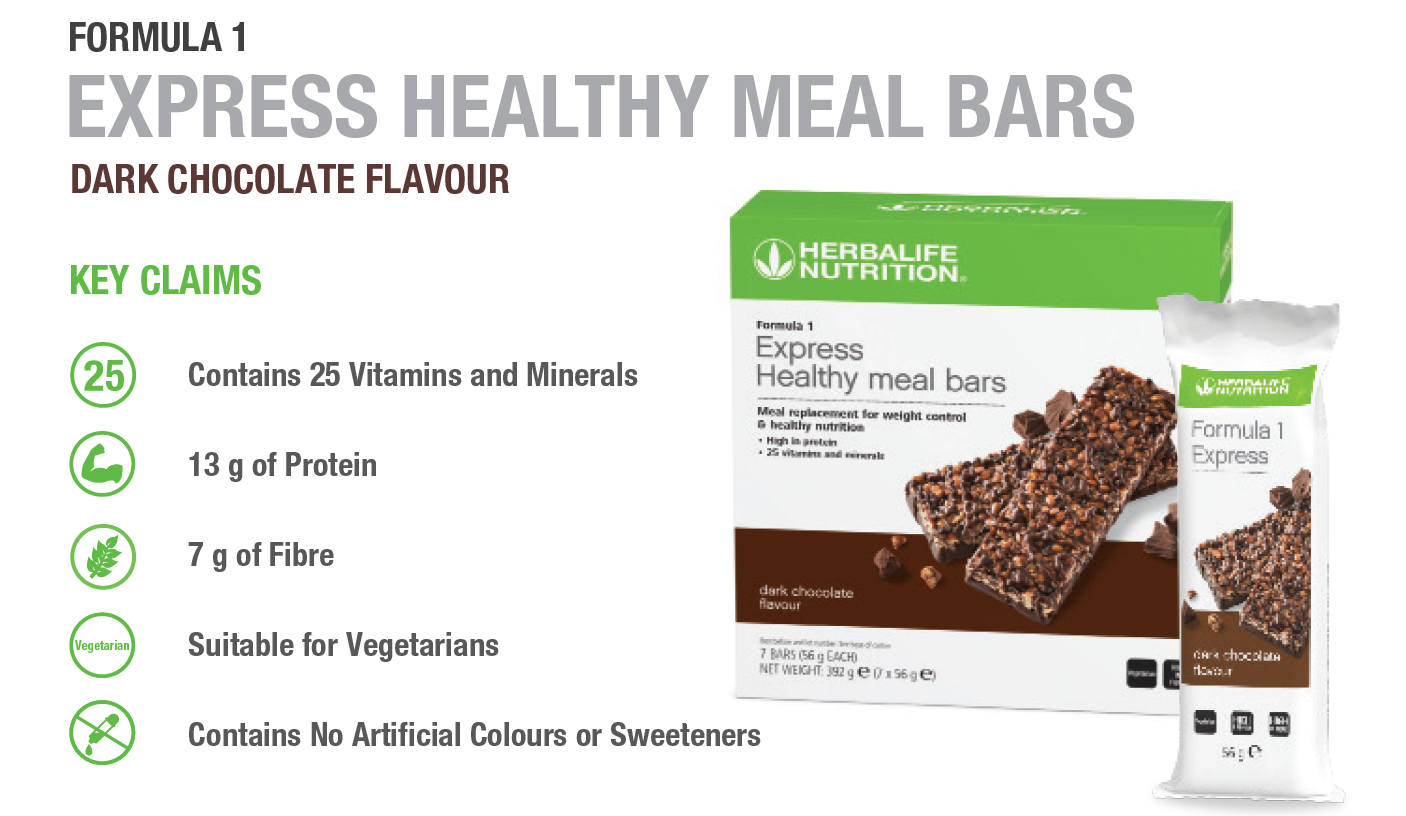 Formula 1 Express Healthy Meal Bars Dark Chocolate 7 bars per box NEW