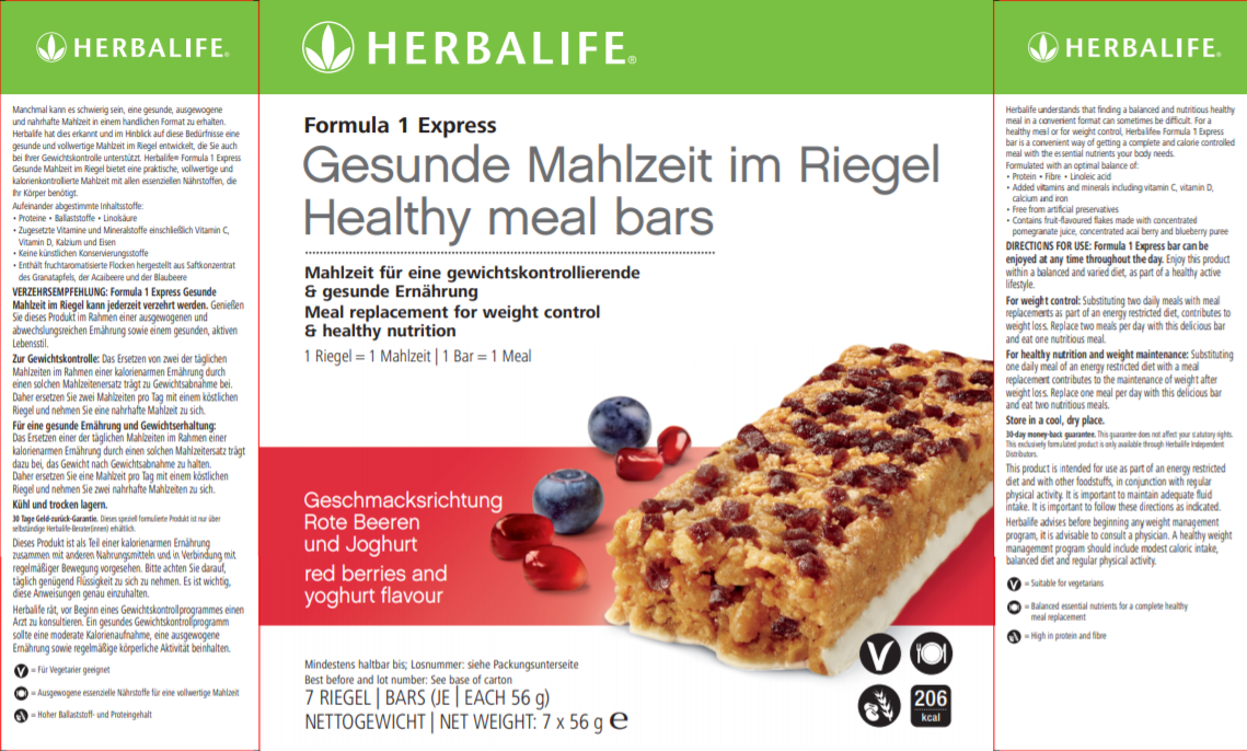 Nutritional Information Herbalife Express Bars Berries