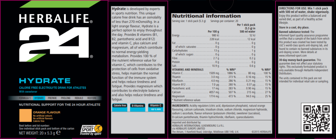 Nutritional Information Herbalife Hydrate