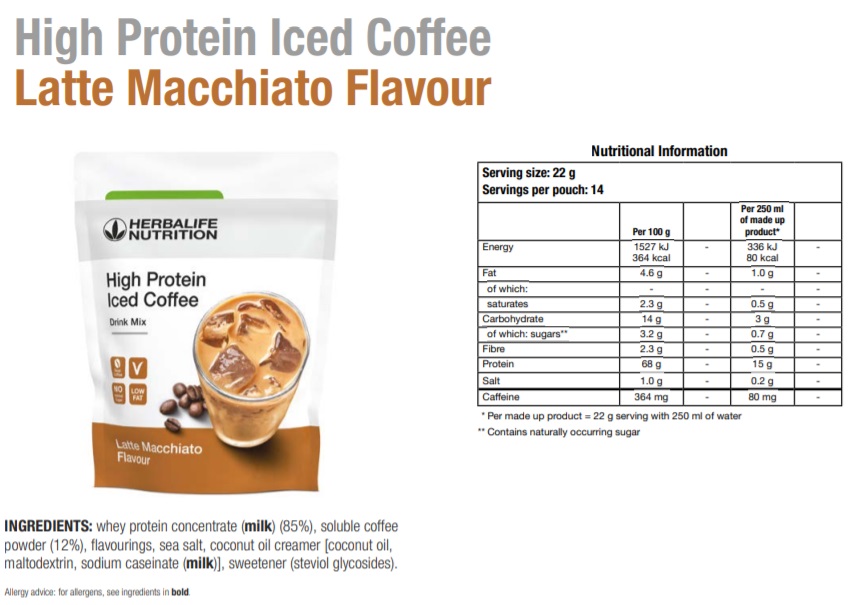 Nutritional Information Herbalife High Protein Iced Coffee